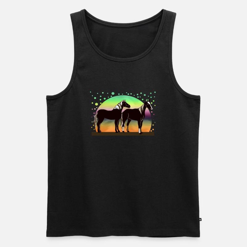 Pferde - Männer Premium Bio Tank Top - Schwarz