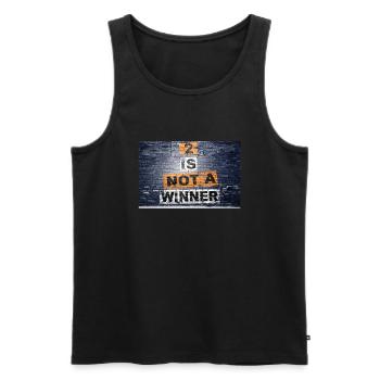 2 ist kein Gewinner, der Schriftzug Graffiti sagt - Männer Premium Bio Tank Top - Schwarz - Vorne - Michal (187cm)