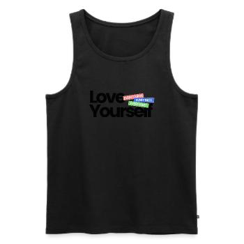 Love Yourself Design - Männer Premium Bio Tank Top - Schwarz - Vorne - Michal (187cm)