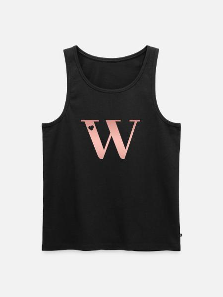 Buchstabe W Roségold - Männer Premium Bio Tank Top - Schwarz
