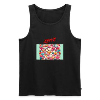 Love - Débardeur bio Premium Homme - noir - Devant - Michal (187cm)