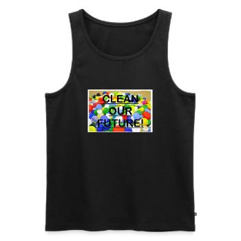 Future plastic - Men's Premium Organic Tank Top - black - Front - AI Model Male 178 light (178cm)