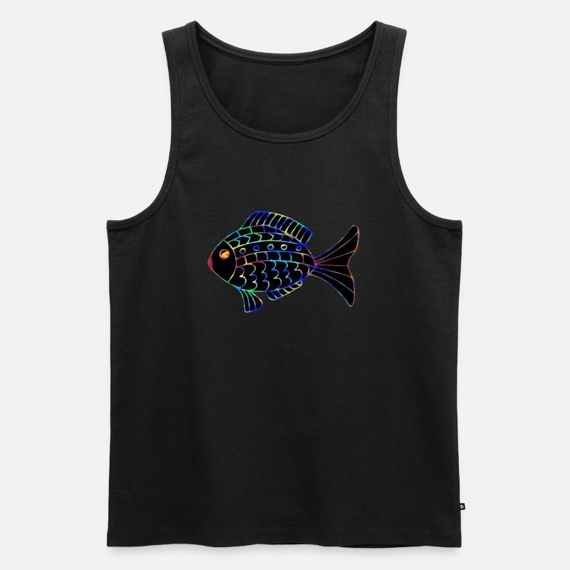 Fisch - Männer Premium Bio Tank Top - Schwarz