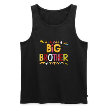 FRÈRE AÎNÉ - Débardeur bio Premium Homme - noir - Devant - AI Model Male 178 light (178cm)