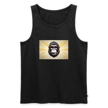 SONNEN-GORILLA - Männer Premium Bio Tank Top - Schwarz - Vorne - AI Model Male 178 light (178cm)