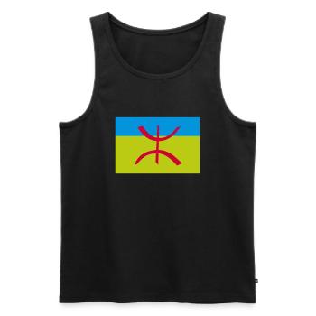 Berber-Amazigh-Flagge Algerien - Männer Premium Bio Tank Top - Schwarz - Vorne - AI Model Male 178 light (178cm)