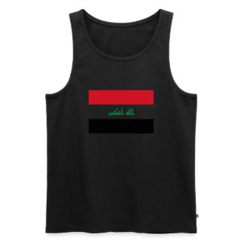 Irak flag / Drapeau Irak - Men's Premium Organic Tank Top - black - Front - AI Model Male 178 light (178cm)