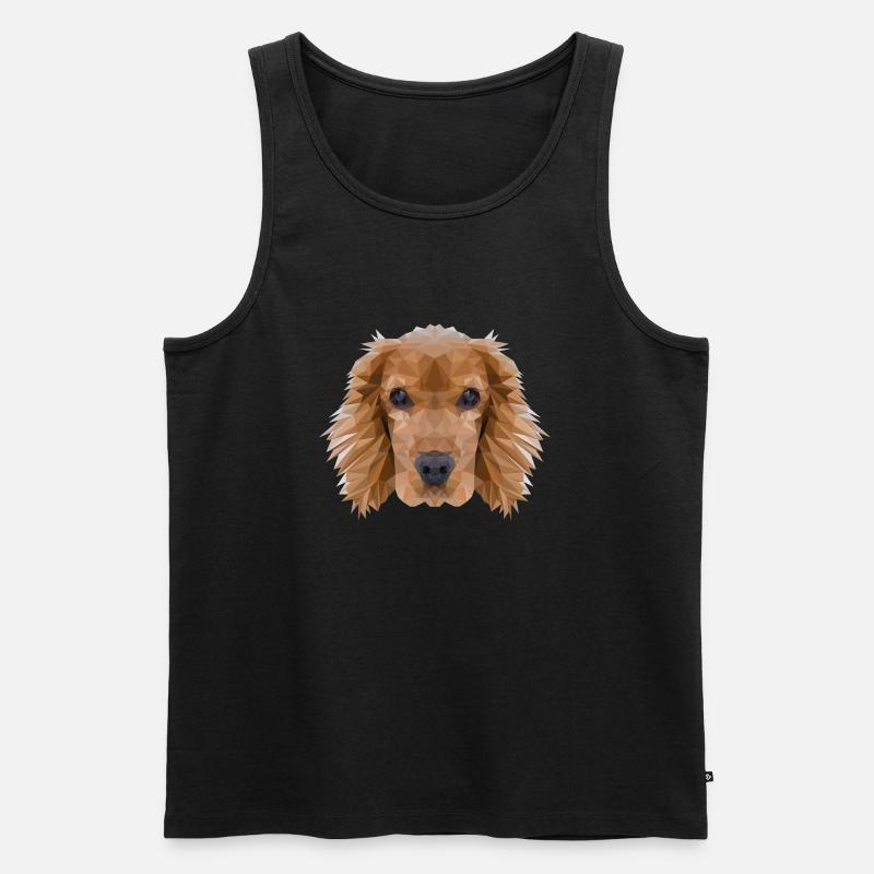 Cocker Spaniel Dog Polygon Design - Men's Premium Organic Tank Top - black