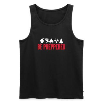 Be Preppered Urban Survival Emergency Readiness - Männer Premium Bio Tank Top - Schwarz - Vorne - AI Model Male 178 light (178cm)