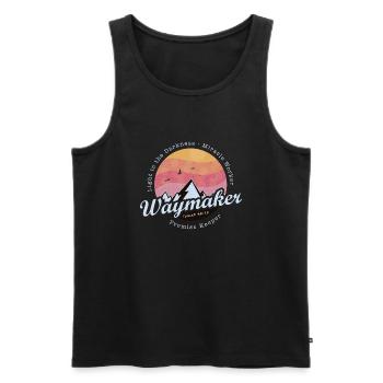 Waymaker Promise Keeper Miracle Worker - Jesus - Men's Premium Organic Tank Top - black - Front - AI Model Male 178 light (178cm)