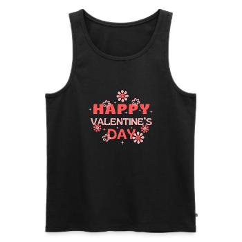 Happy Valentine's Day - Débardeur bio Premium Homme - noir - Devant - AI Model Male 178 light (178cm)