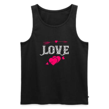 Liebe - Männer Premium Bio Tank Top - Schwarz - Vorne - AI Model Male 178 light (178cm)