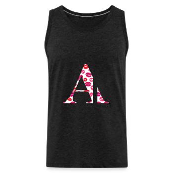 Lettre a bisous - Débardeur bio Premium Homme - charbon - Devant - Alexander (188cm)