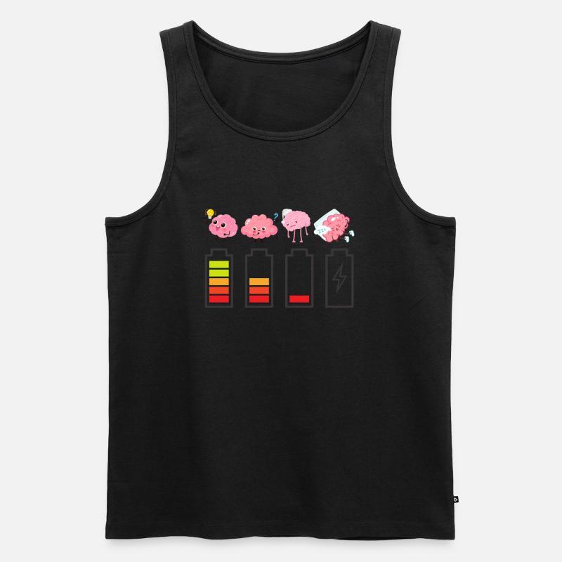 Batterie-Gehirne - Männer Premium Bio Tank Top - Schwarz