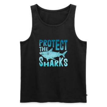 Protect the Sharks | Shark Lovers - Men's Premium Organic Tank Top - black - Front - AI Model Male 178 light (178cm)