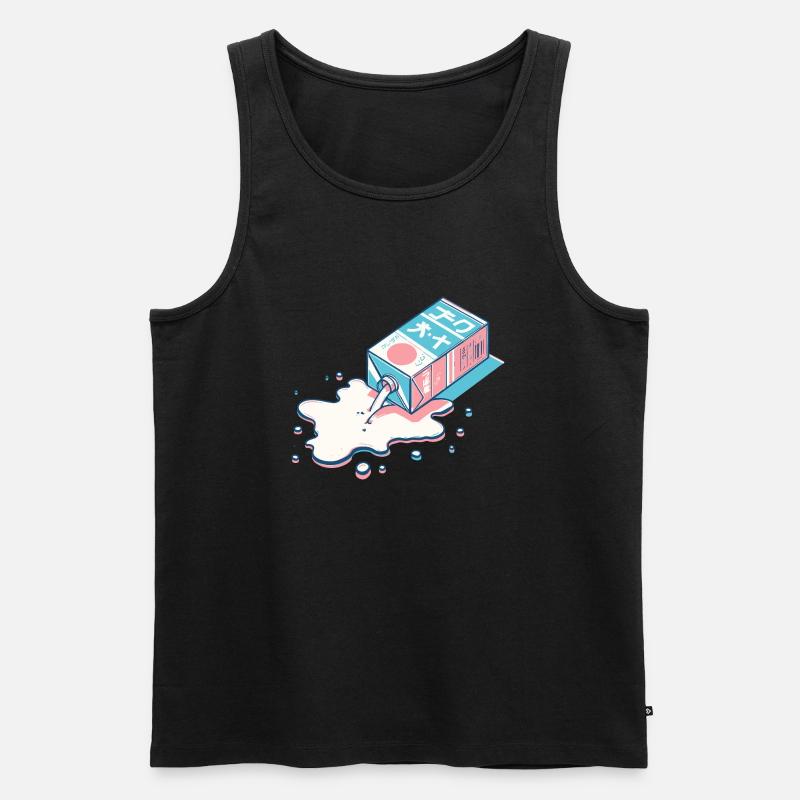 Verschüttete Milch Kunst - Männer Premium Bio Tank Top - Schwarz