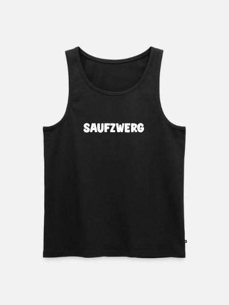 Saufzwerg - Männer Premium Bio Tank Top - Schwarz