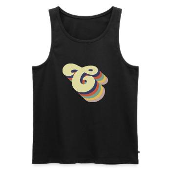 Retro Letter C - Men's Premium Organic Tank Top - black - Front - Michal (187cm)