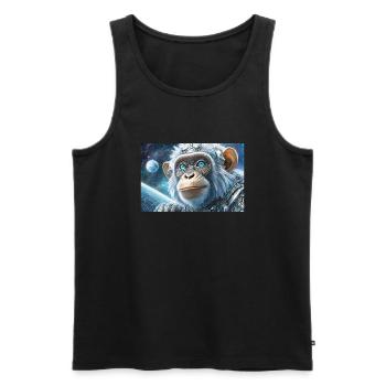 ALIVE 3024 0201 Space, animal, monkey, planet - Men's Premium Organic Tank Top - black - Front - AI Model Male 178 light (178cm)