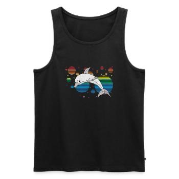Delfin - Männer Premium Bio Tank Top - Schwarz - Vorne - Michal (187cm)