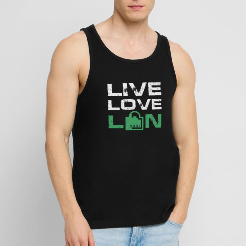 Live Love Lan IT Tech Network Admin Administration Männer Premium Bio Tank Top