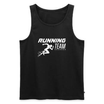running team - Männer Premium Bio Tank Top - Schwarz - Vorne - AI Model Male 178 light (178cm)