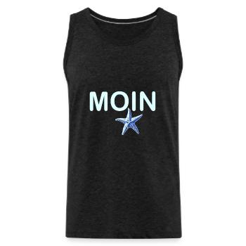 Hello with Starfish - Men's Premium Organic Tank Top - charcoal grey - Front - Alexander (188cm)