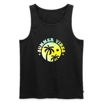 Summer Vibes - Männer Premium Bio Tank Top - Schwarz - Vorne - Michal (187cm)