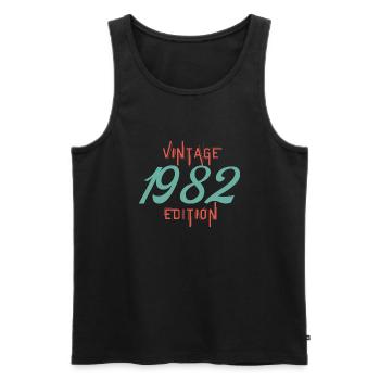 Vintage 1982 edition - Débardeur bio Premium Homme - noir - Devant - AI Model Male 178 light (178cm)