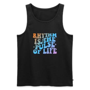 Rhythm Is The Pulse Of Life - Männer Premium Bio Tank Top - Schwarz - Vorne - AI Model Male 178 light (178cm)