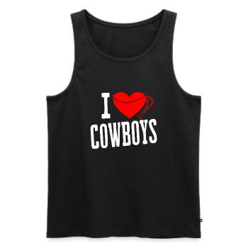 I LOVE COWBOYS WHITE DESIGN - Men's Premium Organic Tank Top - black - Front - AI Model Male 178 light (178cm)