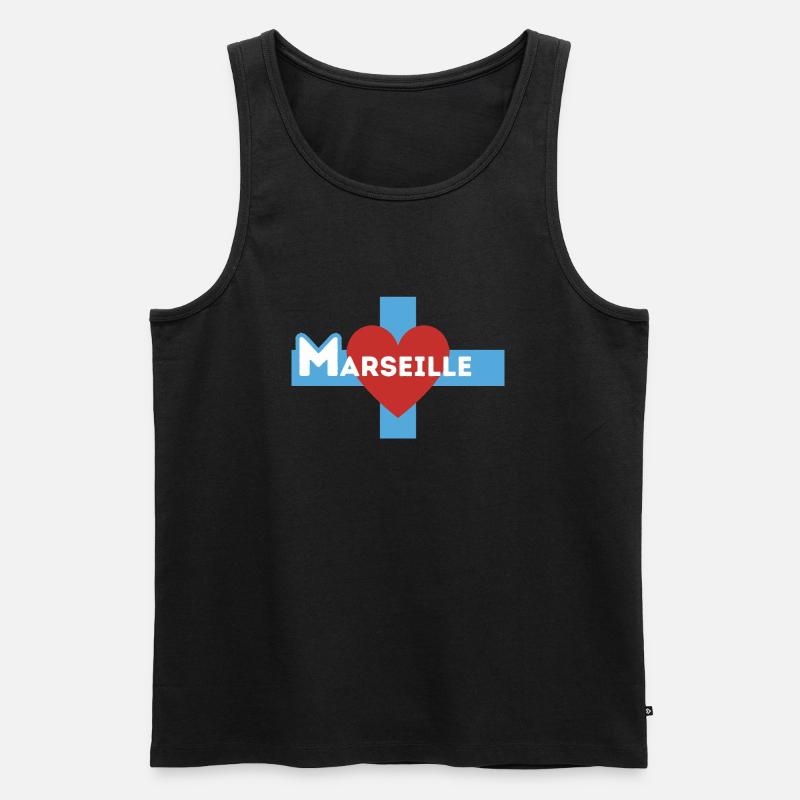 Ich liebe Marseille - Männer Premium Bio Tank Top - Schwarz