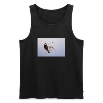 Bunting On Reeds - Men's Premium Organic Tank Top - black - Front - AI Model Male 178 light (178cm)
