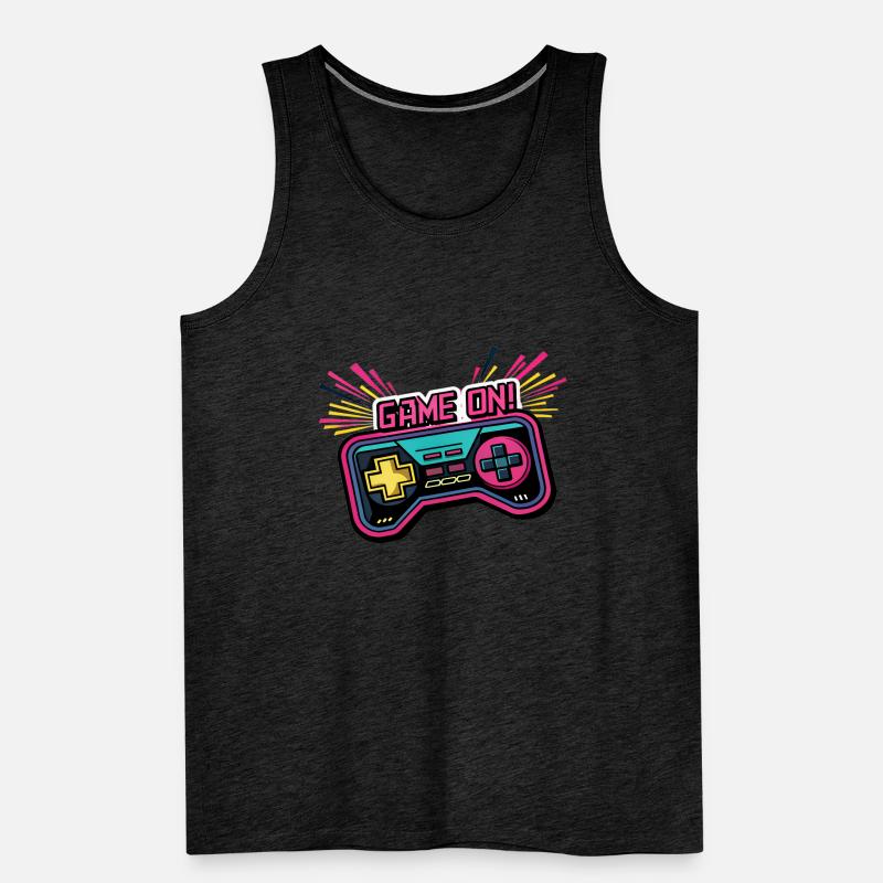 GAME ON. GAME CONTROLLER. GAME PAD Men's Premium Organic Tank Top