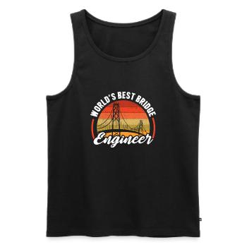 World's Best Bridge Engineer Construction Builder - Men's Premium Organic Tank Top - black - Front - AI Model Male 178 light (178cm)