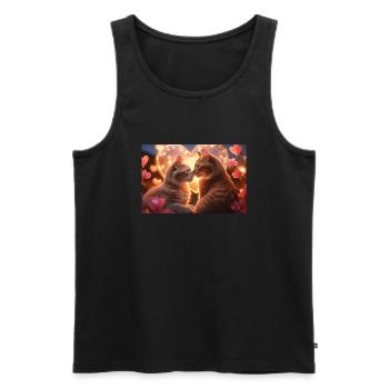 Photoshop AI Katze1 - Männer Premium Bio Tank Top - Schwarz - Vorne - AI Model Male 178 light (178cm)