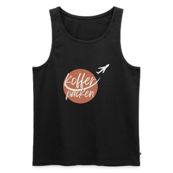 Wanderlust - Pack your suitcase - Travel - Airplane - Men's Premium Organic Tank Top - black - Front - AI Model Male 178 light (178cm)