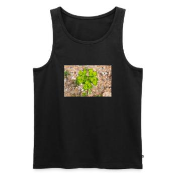 blooming colorful Wolfsmilch (Euphorbia) flower - Men's Premium Organic Tank Top - black - Front - Michal (187cm)