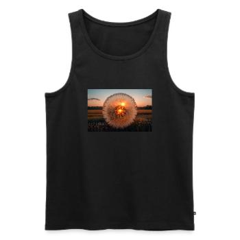 Pusteblume - Männer Premium Bio Tank Top - Schwarz - Vorne - AI Model Male 178 light (178cm)