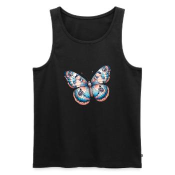 Papillon, fleur - Légèreté Envolée - Débardeur bio Premium Homme - noir - Devant - AI Model Male 178 light (178cm)