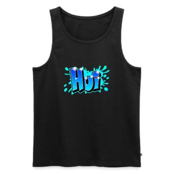 Graffiti "Hui" printable on any medium! - Men's Premium Organic Tank Top - black - Front - AI Model Male 178 light (178cm)