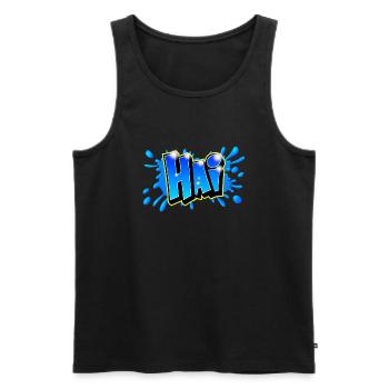 Graffiti name "HAI" Printable any medium! - Men's Premium Organic Tank Top - black - Front - AI Model Male 178 light (178cm)