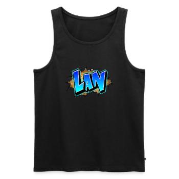 Graffiti LAN Cracks Bricks Yellow - Men's Premium Organic Tank Top - black - Front - AI Model Male 178 light (178cm)