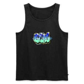Graffiti SILAS brick gift BIRTHDAY BIRTH - Men's Premium Organic Tank Top - black - Front - AI Model Male 178 light (178cm)