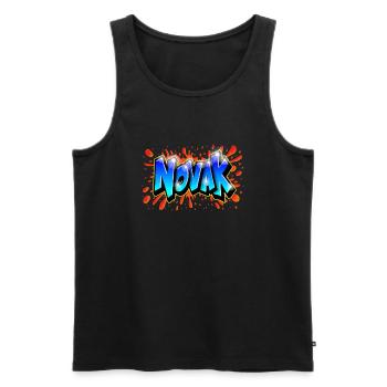 NOVAK Graffiti Name - Débardeur bio Premium Homme - noir - Devant - AI Model Male 178 light (178cm)