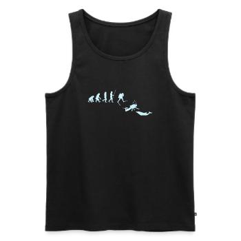 Diver Evolution Diving Dolphin - Men's Premium Organic Tank Top - black - Front - Michal (187cm)