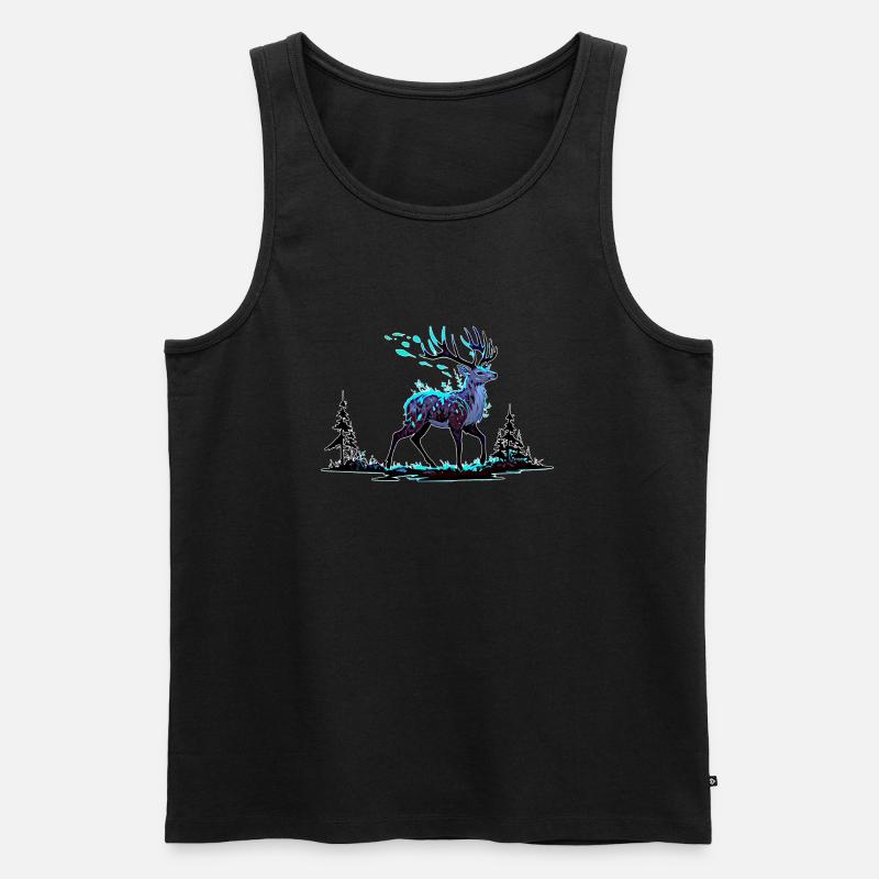 Hirsch - Männer Premium Bio Tank Top - Schwarz