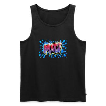 Mati graffiti printable on everything - Men's Premium Organic Tank Top - black - Front - AI Model Male 178 light (178cm)