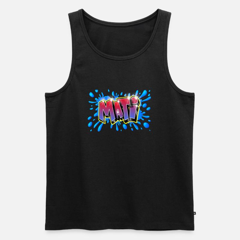 Mati graffiti printable on everything - Men's Premium Organic Tank Top - black