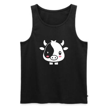 vache - Débardeur bio Premium Homme - noir - Devant - Michal (187cm)